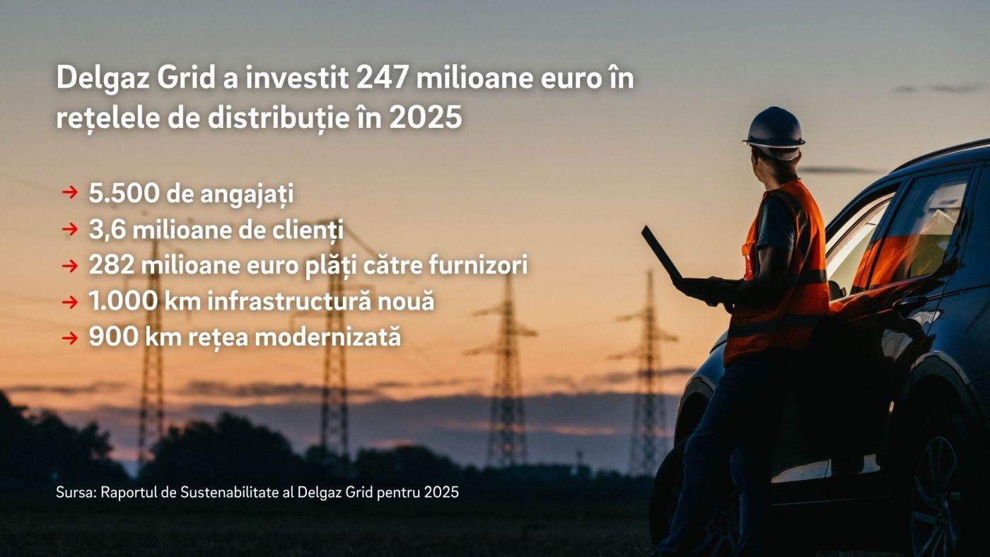 Delgaz Grid: Investiţii de 247 milioane euro în reţele şi 1.000 km de infrastructură nouă